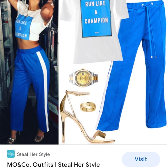 Mo & Co Green Strip Track Pants - Picture 4 of 4